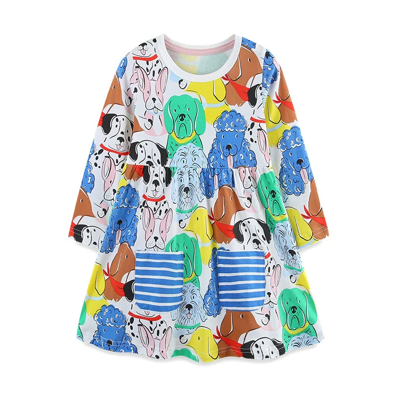 Prinzessinnenkleid mit Taschen für kleine Mädchen 2-7 Jahre – 2T