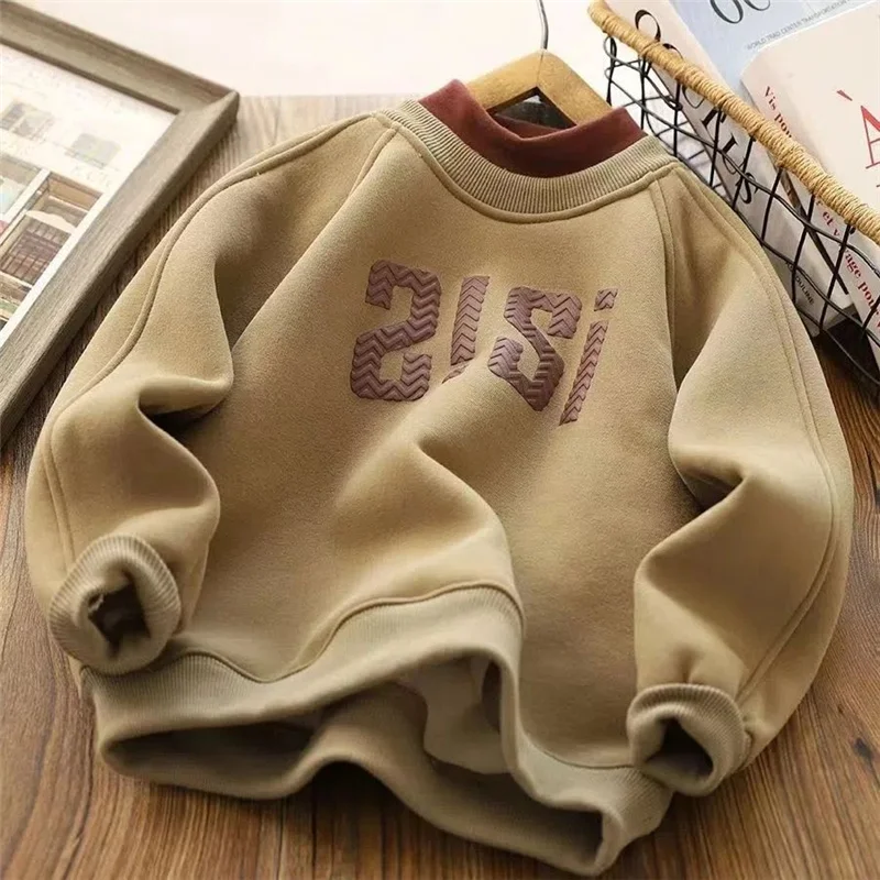 Wärmer Hoodie für Kinder: Dicke Kapuzenjacke für den Winter – coffee , 10T(Size 150)