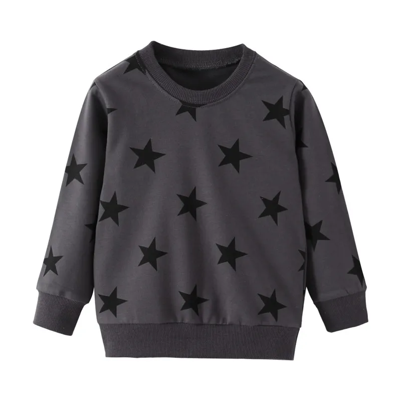 Sternenmuster Sweatshirt für Kinder mit langen Ärmeln – T9016 dark grey , 6T