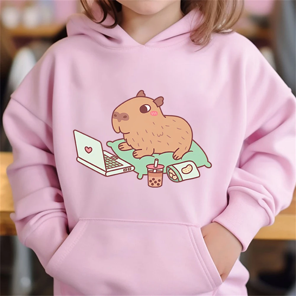 Süßer Kapybara Hoodie für Kinder – Gemütlicher Pullover für den Herbst – S22LM0111 , 110
