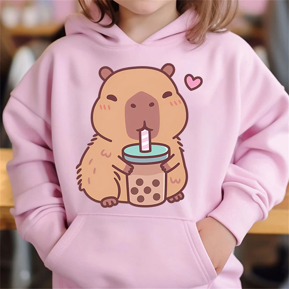 Süßer Kapybara Hoodie für Kinder – Gemütlicher Pullover für den Herbst – S22LM0107 , 100