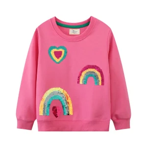 Bunt bedruckter Mädchen-Hoodie mit Regenbogen-Motiv für Kinder