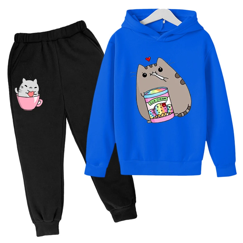 Kawaii Hoodie mit niedlichem Nutella-Katzen-Motiv für Kinder – 27 , 5-6T