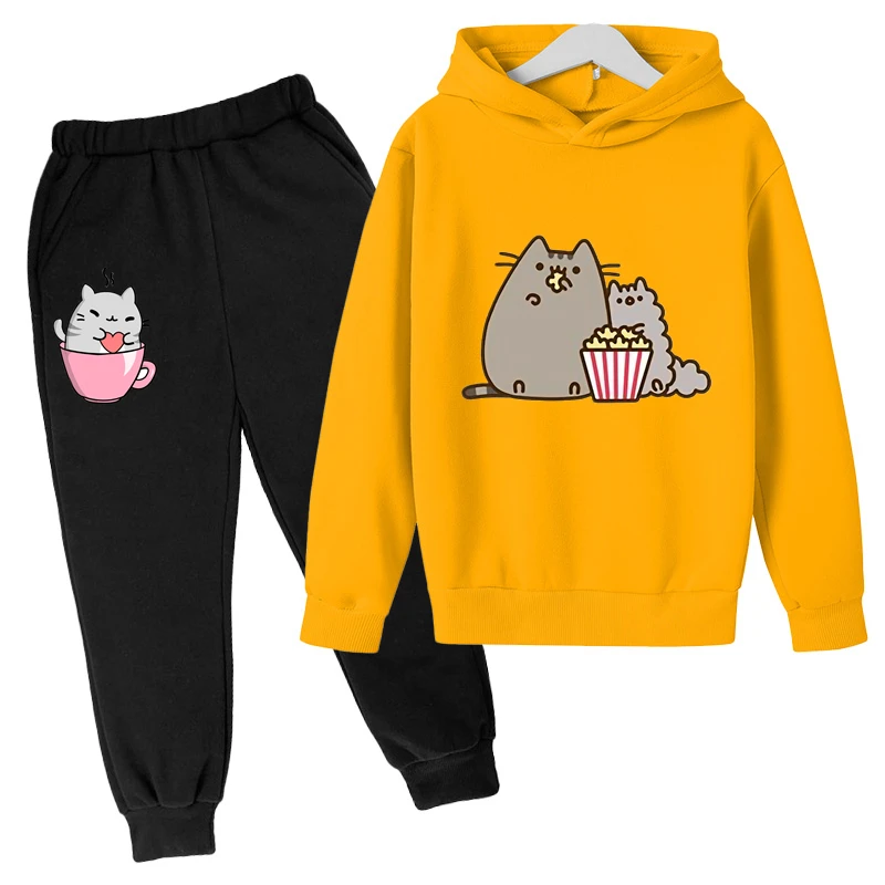 Kawaii Hoodie mit niedlichem Nutella-Katzen-Motiv für Kinder – 10 , 5-6T