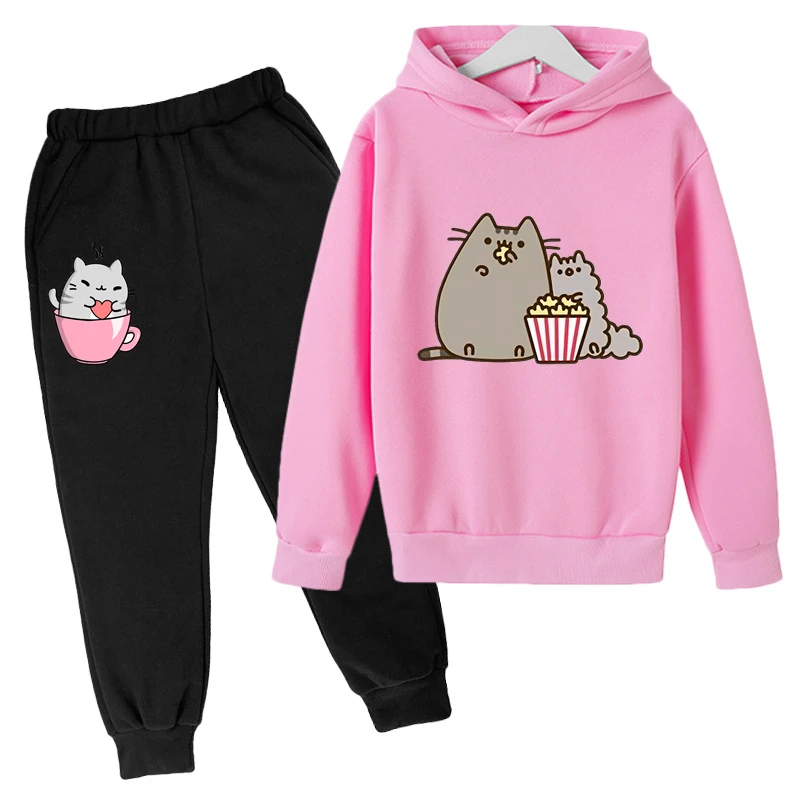 Kawaii Hoodie mit niedlichem Nutella-Katzen-Motiv für Kinder – 9 , 4-5T