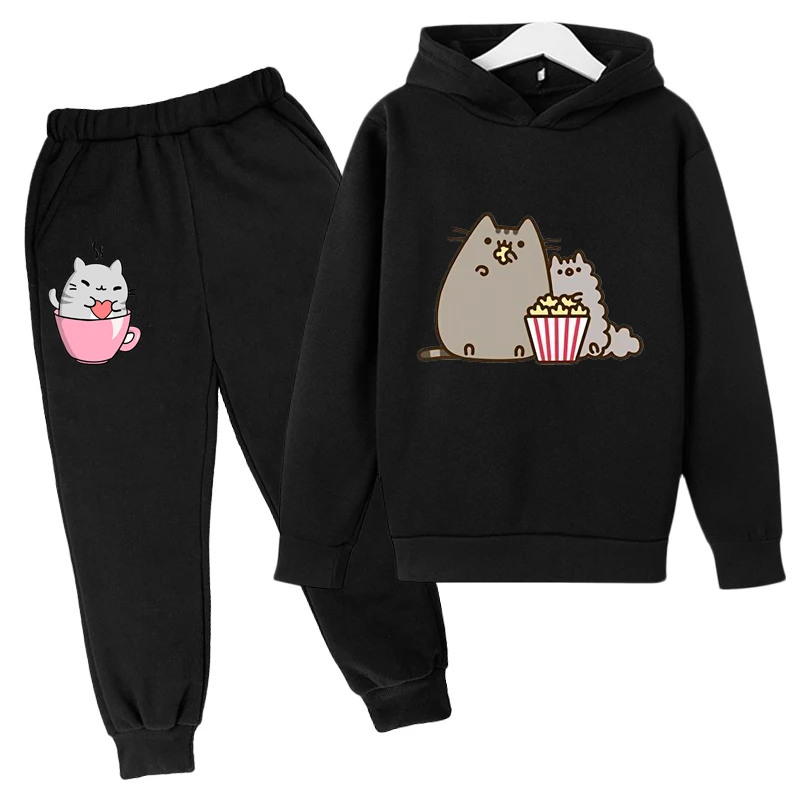 Kawaii Hoodie mit niedlichem Nutella-Katzen-Motiv für Kinder – 1 , 4-5T