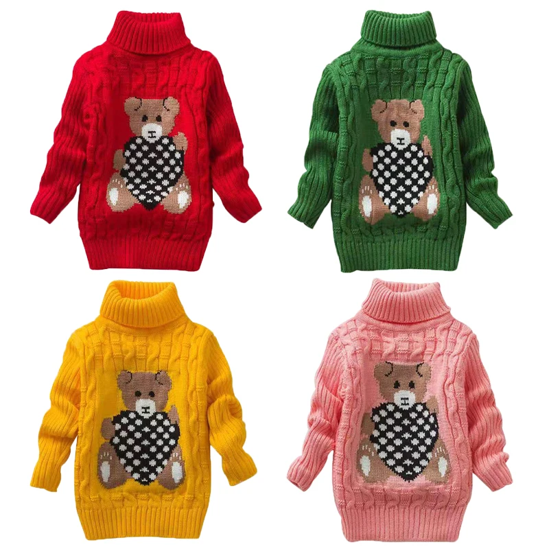 Gemütlicher Strickpullover für Kinder mit hohem Kragen