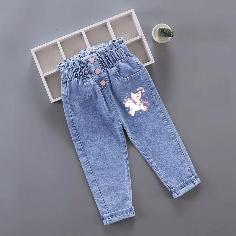 Winter Mädchen Jeans mit Plüsch und Schmetterlingsdruck für Kinder – Blue-2 , 12M-24M