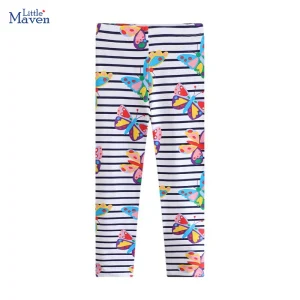 Wunderschöne Baumwoll-Leggings für Mädchen mit Schmetterlingen