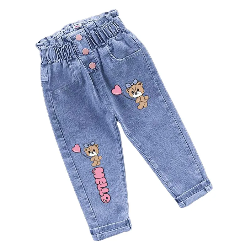 Winter Mädchen Jeans mit Plüsch und Schmetterlingsdruck für Kinder