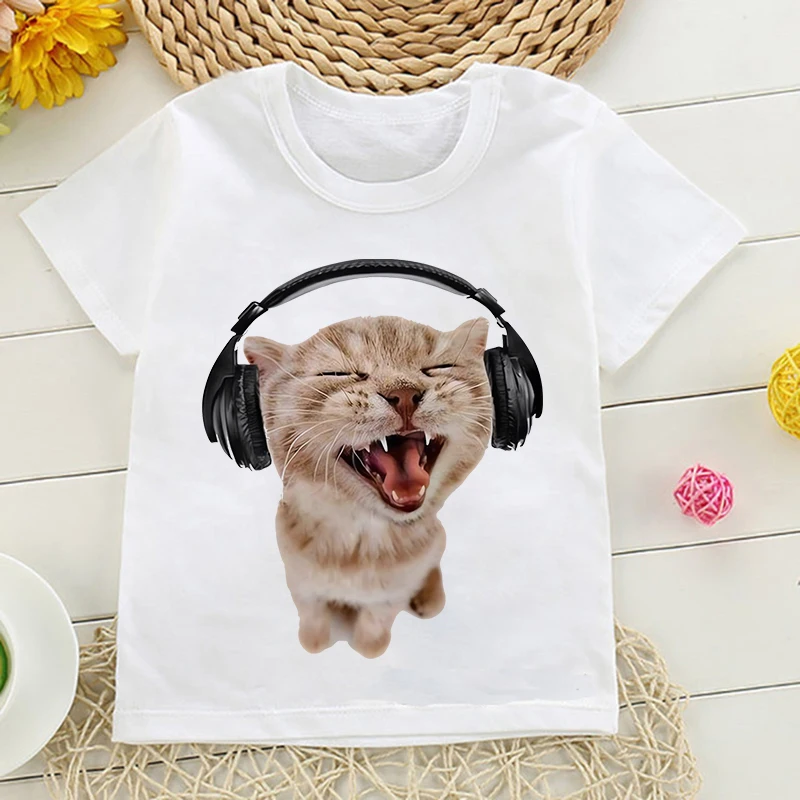 Niedliches Manga-Katze T-Shirt für Kinder in Sommerfarben – 40907 , 2T(S)