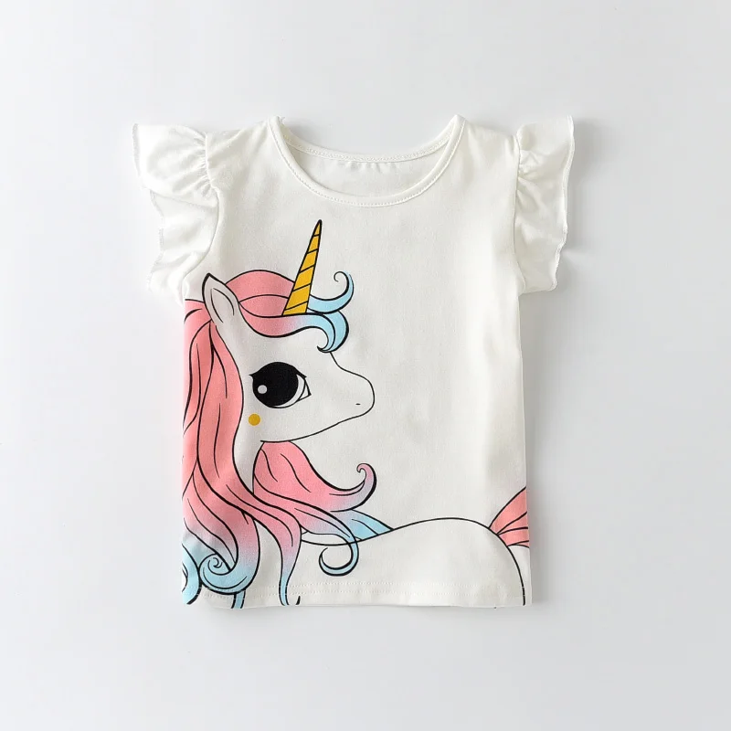 Sommerspaß Einhorn T-Shirt für Kinder – Unisex kurzärmlig – AH4414White , 3T