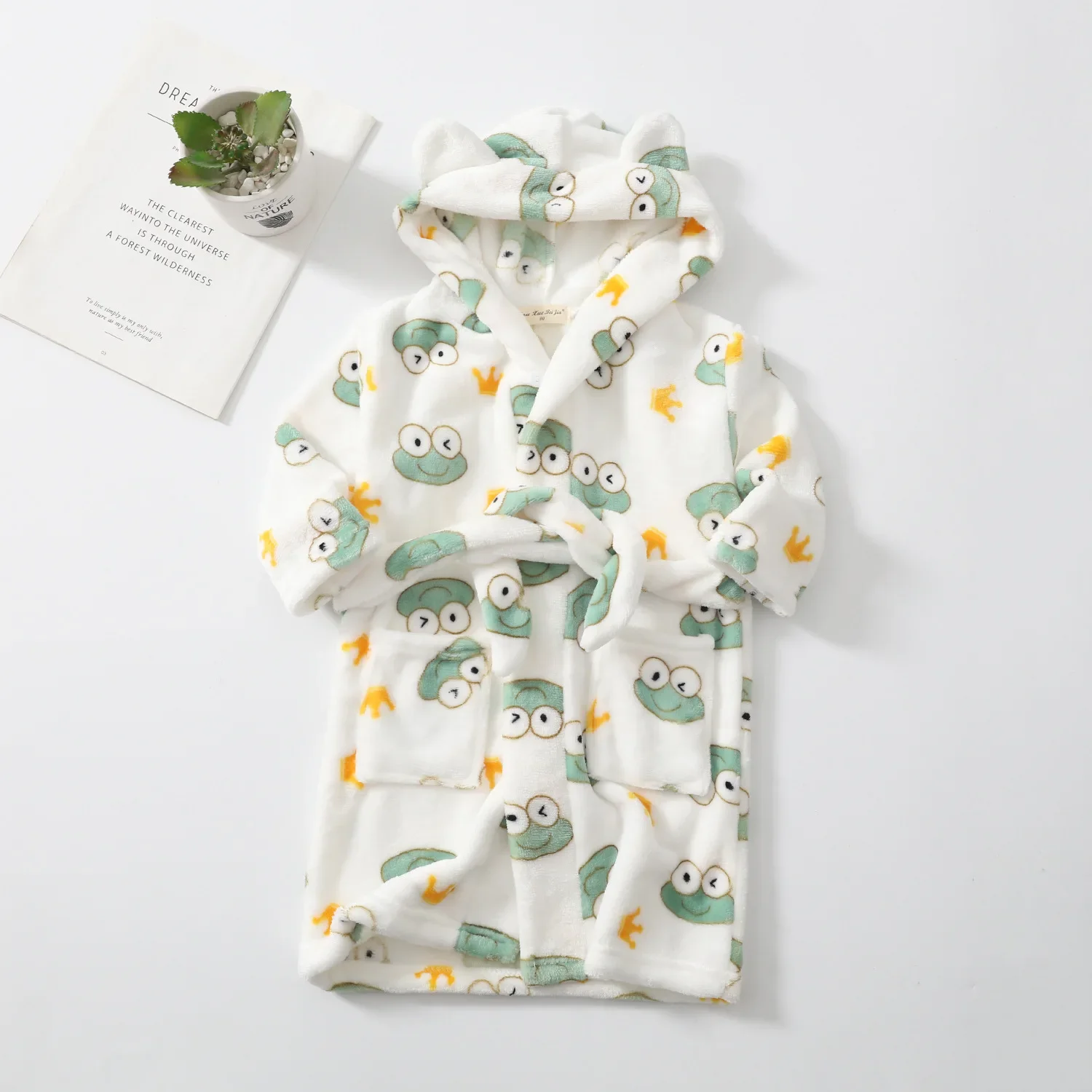 Niedlicher Langarm-Bademantel für Kinder im Panda-Design – 09 , 11-12T