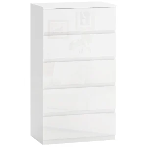 HOMCOM Eleganter Schrank mit 5 Schubladen und Kippschutz