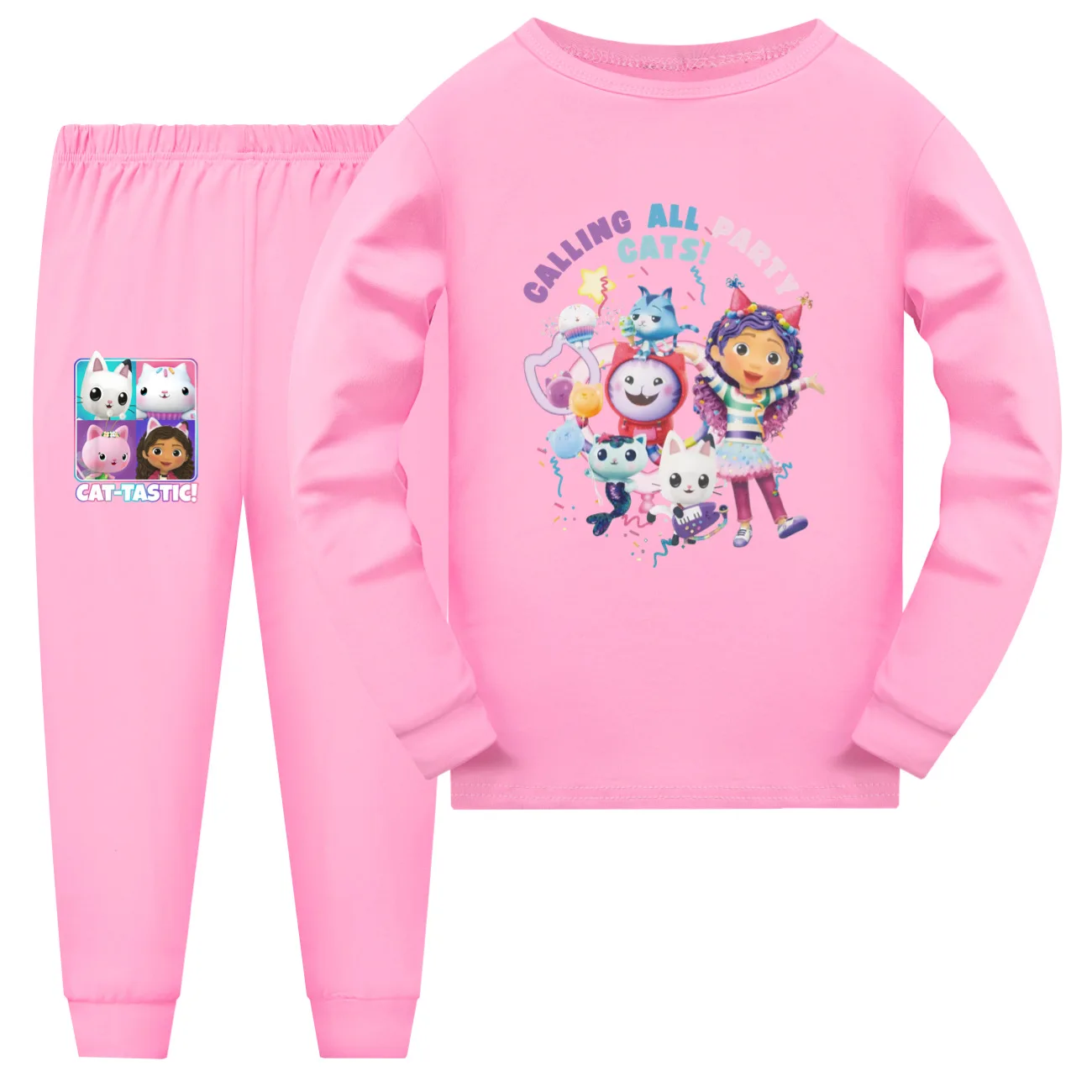 Gabi Pijama Mädchen Schlafanzugset mit Langarmoberteil und Hose – SUIT 1 , 150(Kids 10-12Years)