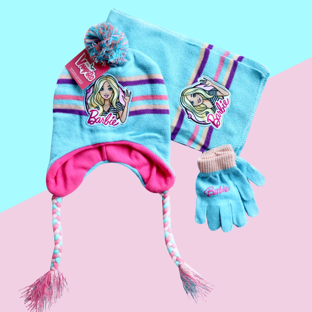 Warme Elsa Mütze für Kinder mit Schal und Handschuhen – 3pcs-200001438 , 4Years-8Years