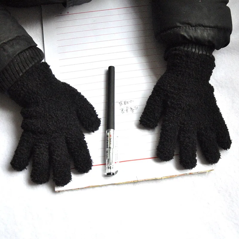 Wärmt tolle Handflächen: Kinderhandschuhe aus Plüsch für Winter – blakc