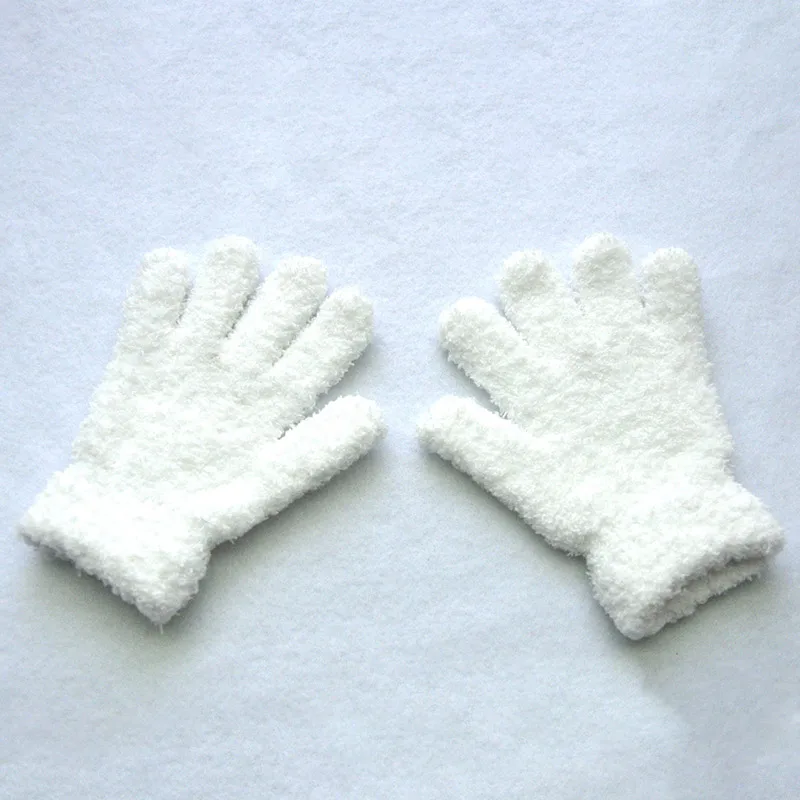 Wärmt tolle Handflächen: Kinderhandschuhe aus Plüsch für Winter – WHITE