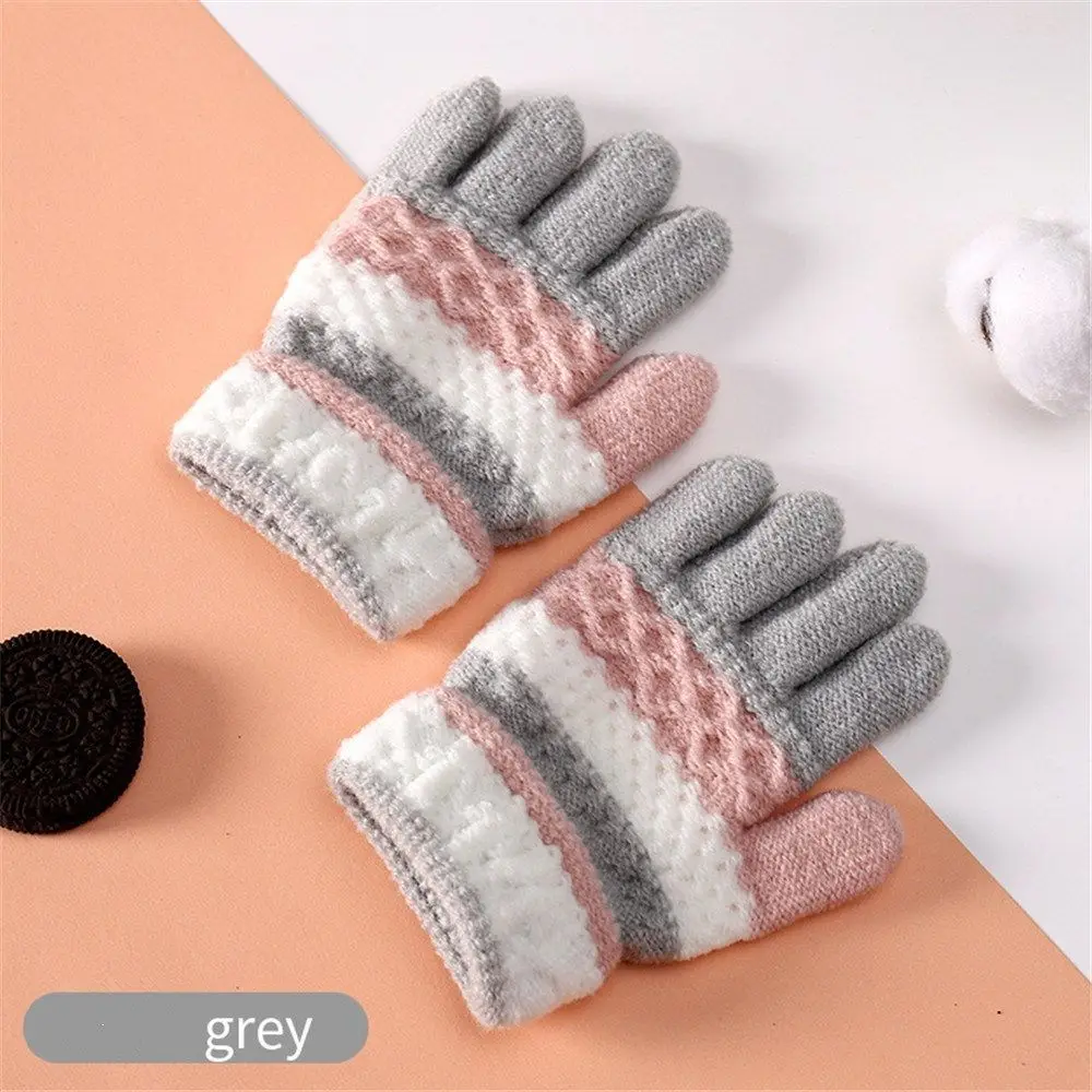 Wärmende Strickhandschuhe für Kinder – Unisex, 3-6 Jahre – Grey