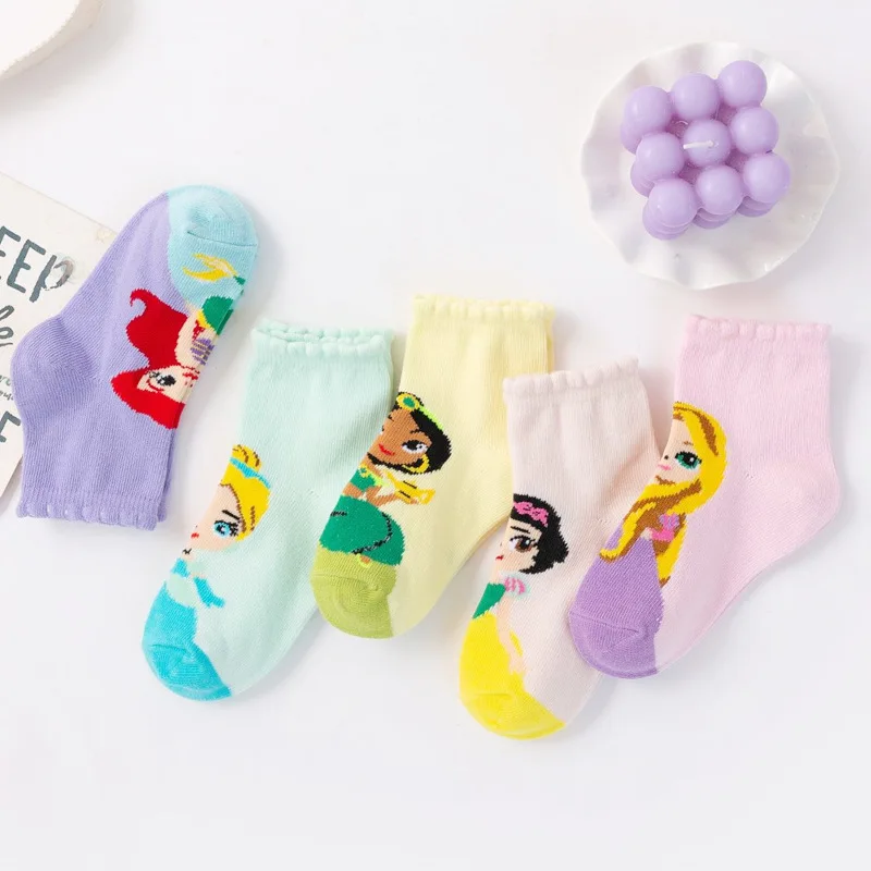 Zauberhafte Disney Socken für kleine Prinzessinnen, 5 Paar – Beige , 8-12Years