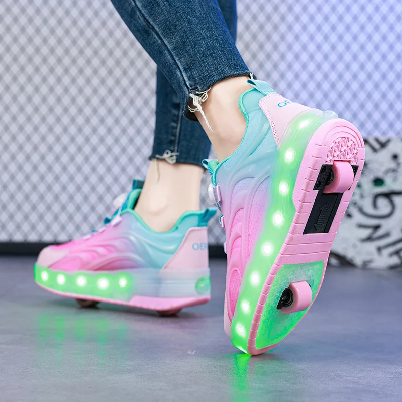 Beleuchtete Roller-Sneaker für Kinder mit USB-Ladung – Bild 6