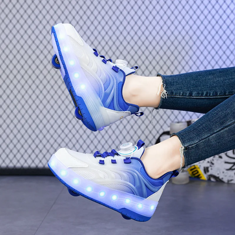 Beleuchtete Roller-Sneaker für Kinder mit USB-Ladung – Bild 3