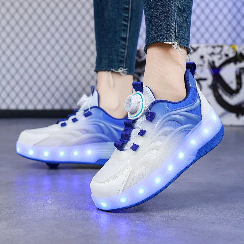 Beleuchtete Roller-Sneaker für Kinder mit USB-Ladung