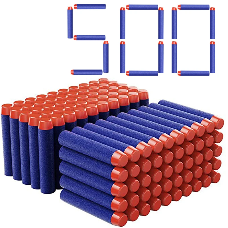 TISNERF 1000-50er Set blaue Schaumstoff-Darts für Nerf Blaster – 500PCS