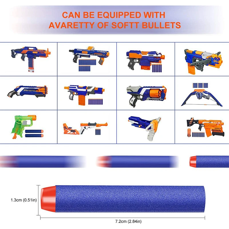 TISNERF 1000-50er Set blaue Schaumstoff-Darts für Nerf Blaster – Bild 2