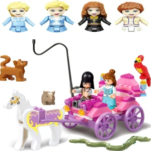 Prinzessinnen Wagen Spielzeugset mit Bausteinen für Mädchen