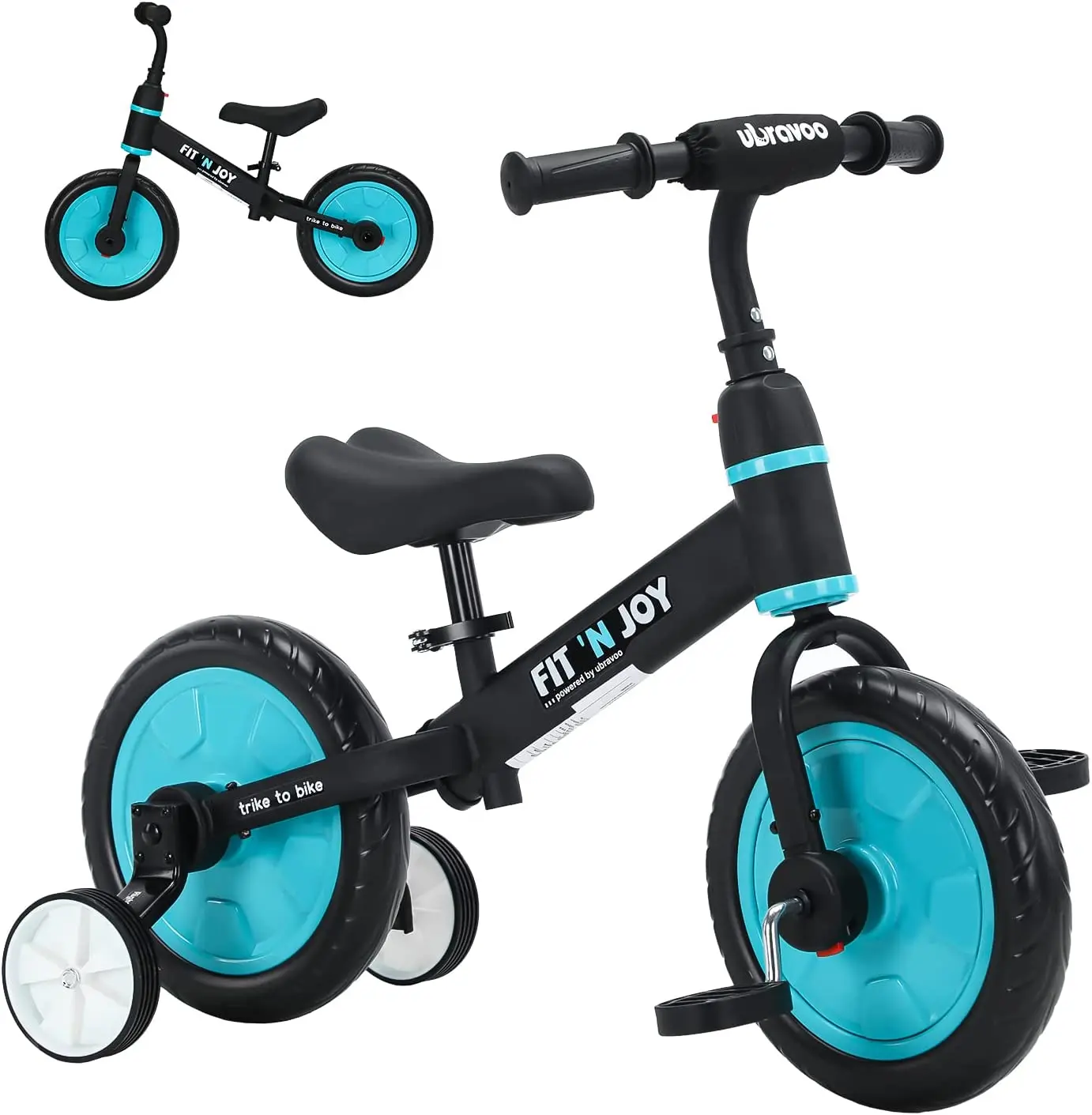 UBRAVOO Fit n Joy 4-in-1 Balance-Bike für Kleinkinder – Blue-Black