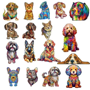 Holzpuzzle für Erwachsene und Kinder - 3D Tierpuzzle Hund