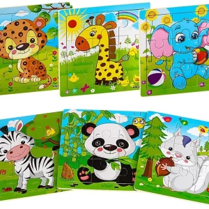 Tierische Holzpuzzles für Kleinkinder - Lernspaß für 2-5 Jahre