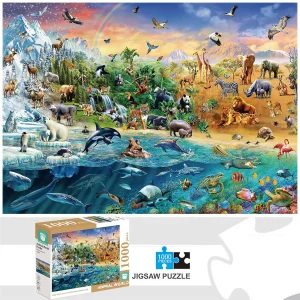 1000 Teile Tierwelt Puzzle für Familien und Kinder