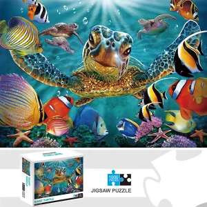 Gigantisches 1000 Teile Puzzle mit einer Meeres-Schildkröte für die ganze Familie