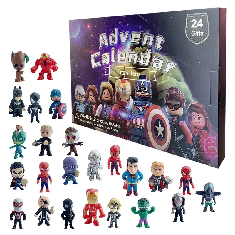 2024 Marvel Adventskalender mit Mini-Figuren für Kinder – 24pcs doll with Box