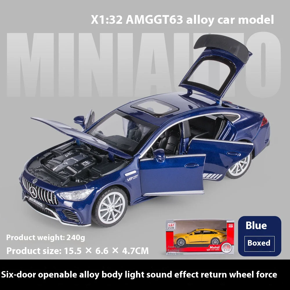 1:32 Mercedes Benz AMG GT63 Sportwagen Modell mit Sound und Licht – blue box