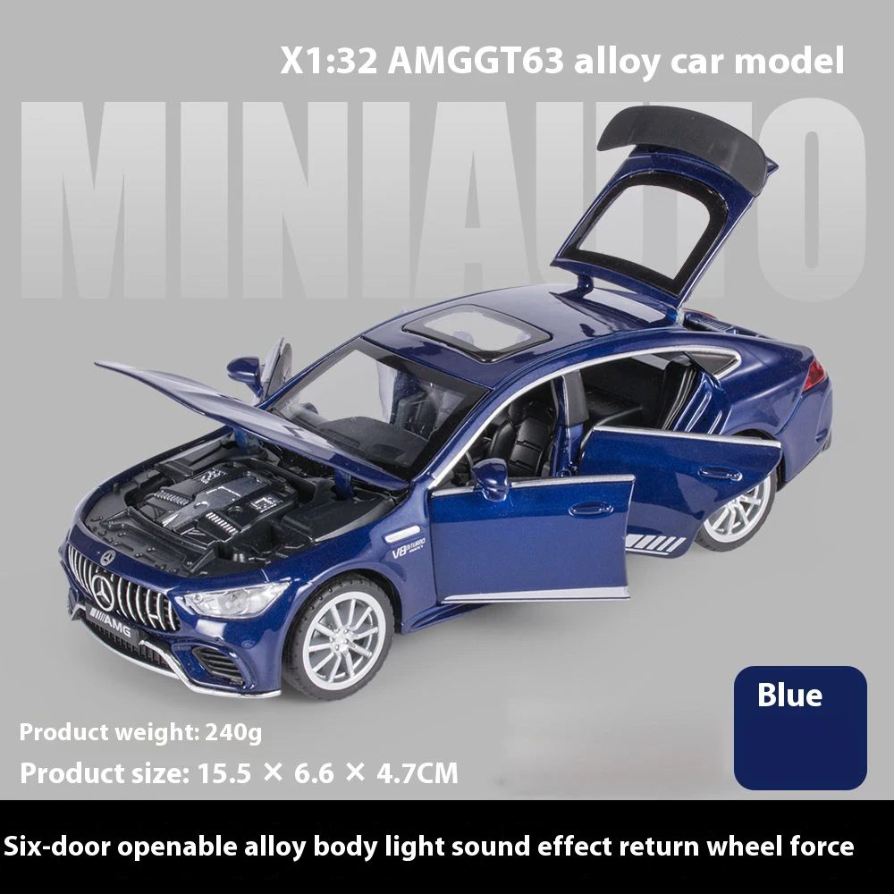 1:32 Mercedes Benz AMG GT63 Sportwagen Modell mit Sound und Licht – Blue