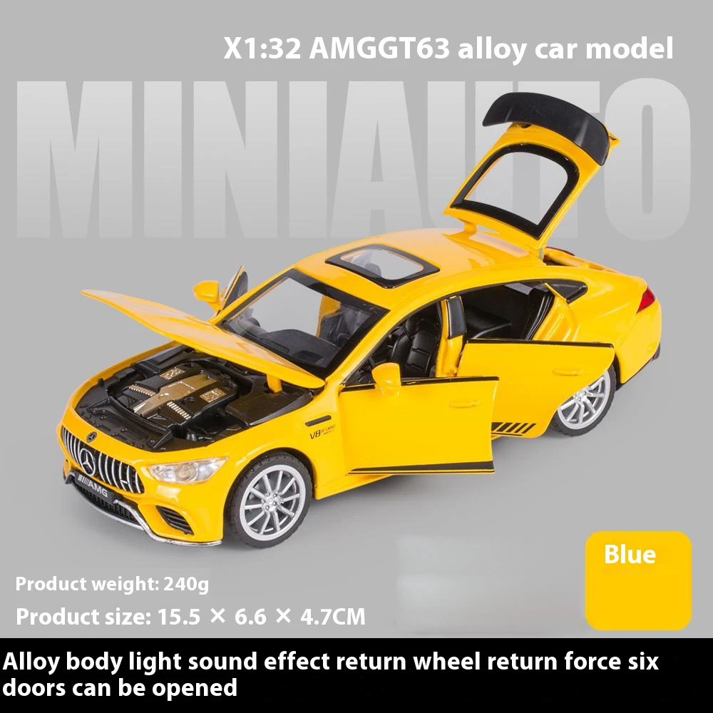 1:32 Mercedes Benz AMG GT63 Sportwagen Modell mit Sound und Licht – Yellow