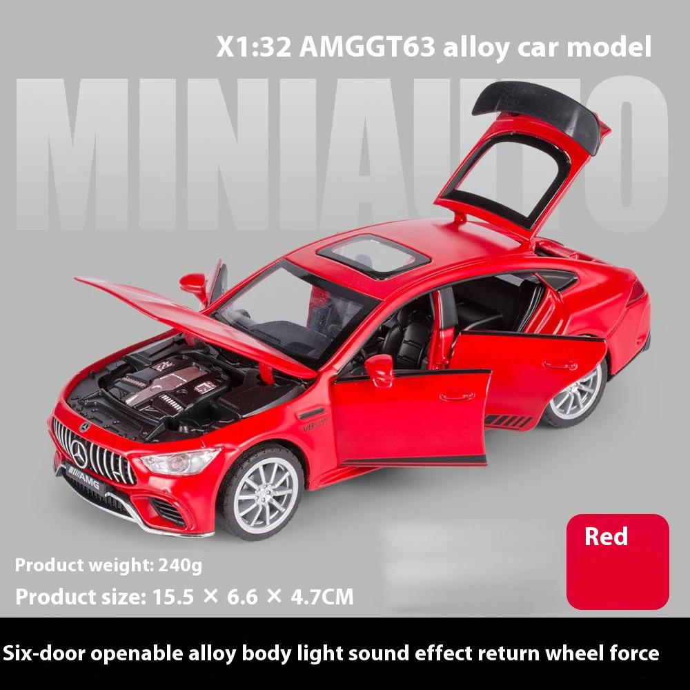 1:32 Mercedes Benz AMG GT63 Sportwagen Modell mit Sound und Licht – Red