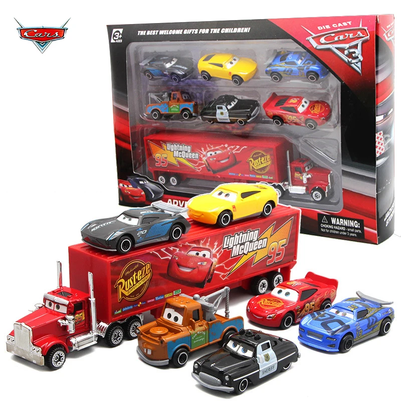 7-teiliges Disney Pixar Cars 3 Spielzeugfiguren Set für Kinder