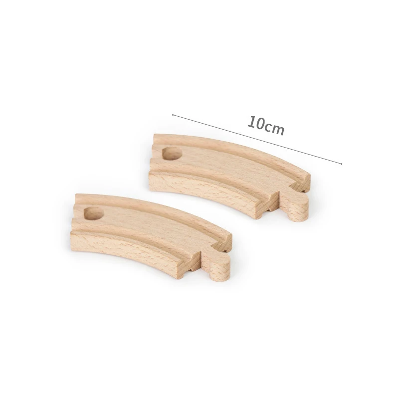 Holzschienen Set für Kinder: Gleise und Brücken Zubehör – 2pcs curved track