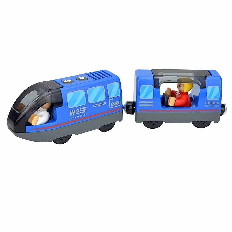 Magnetischer Holzspielzeugzug mit zwei Waggons für Kinder – A30