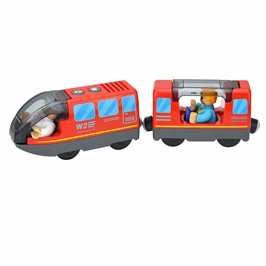 Magnetischer Holzspielzeugzug mit zwei Waggons für Kinder – A29