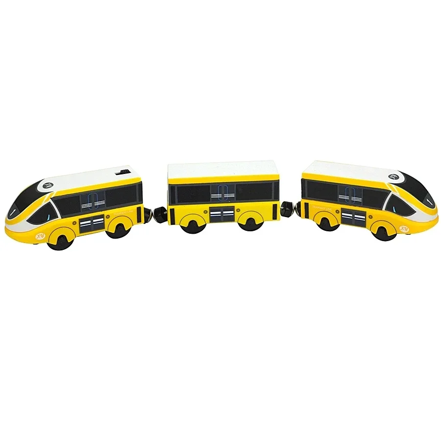 Magnetischer Holzspielzeugzug mit zwei Waggons für Kinder – A22