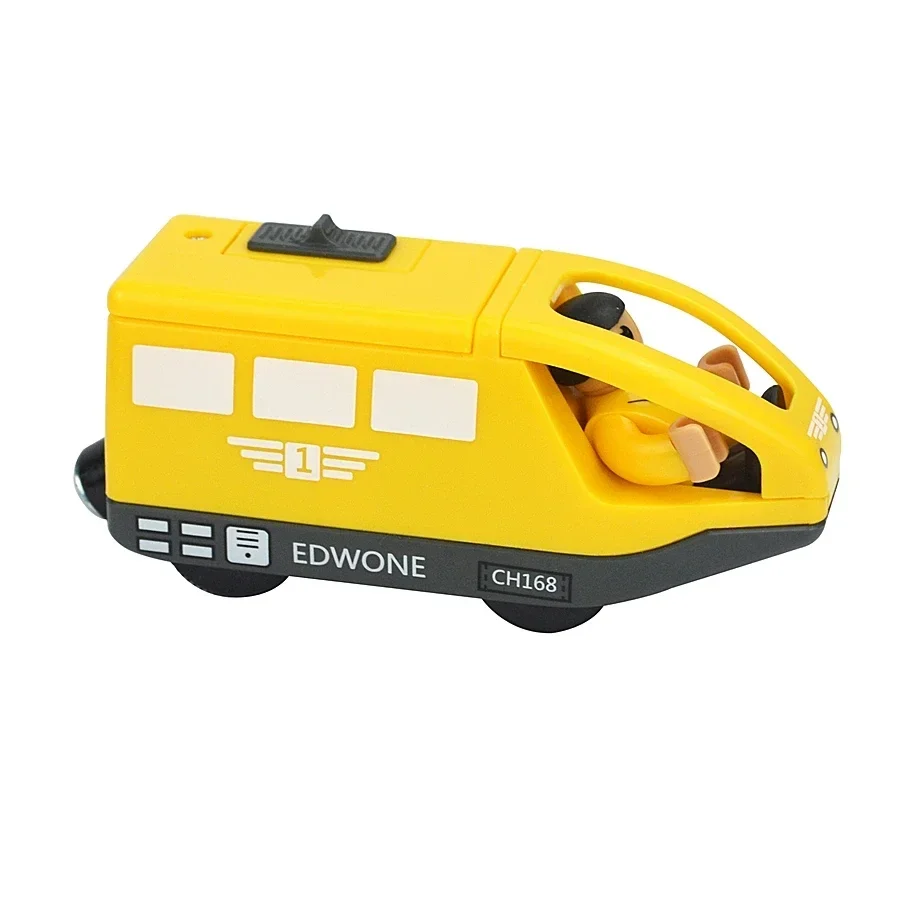 Magnetischer Holzspielzeugzug mit zwei Waggons für Kinder – A03