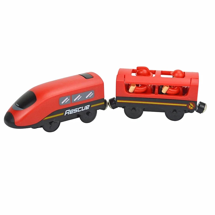 Magnetischer Holzspielzeugzug mit zwei Waggons für Kinder – A40