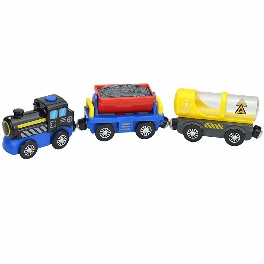 Magnetischer Holzspielzeugzug mit zwei Waggons für Kinder – A36
