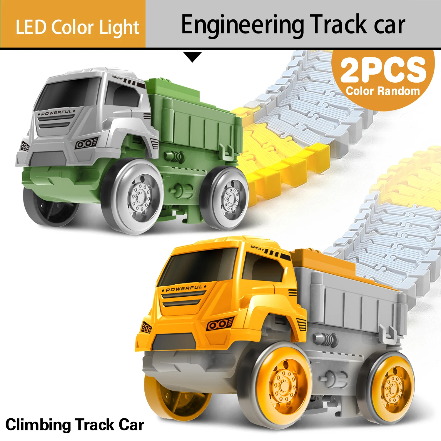 Dinosaurier-Rennbahnset für Kinder – Interaktives Spielzeug für Kreative – 2pcs car-GC—