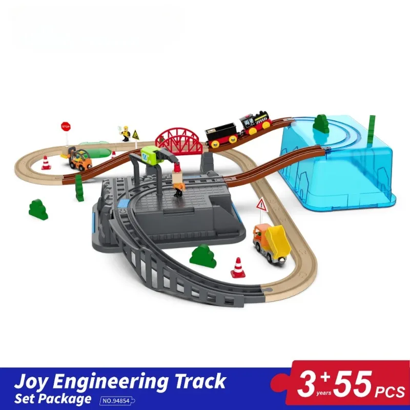 Elektrische Holz-Eisenbahnstrecke mit Magnetmodellwagen – Bild 6